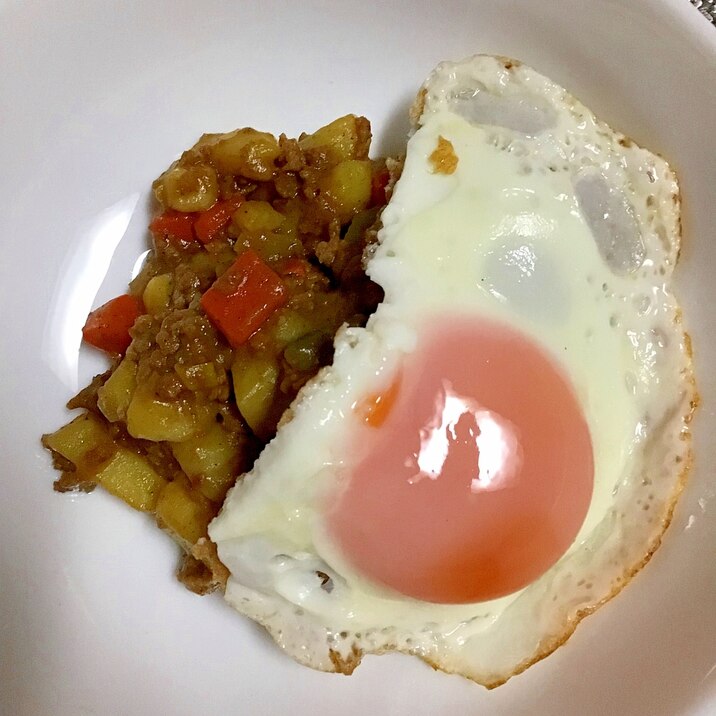 レンコン入りキーマカレー。